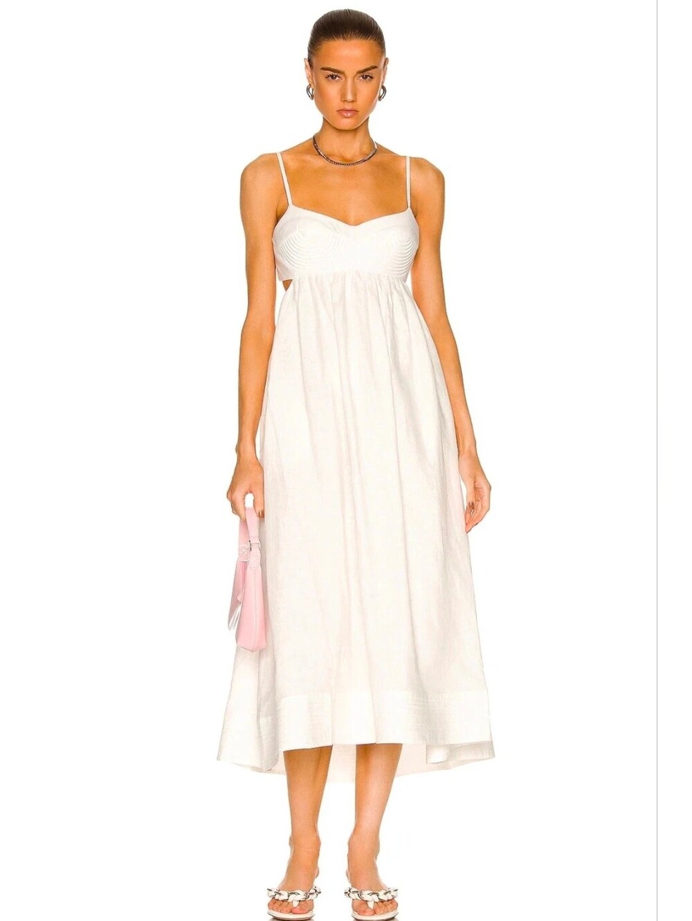 Zimmermann Women's Rosa Bralette Linen Midi Dress Size 2 NWT